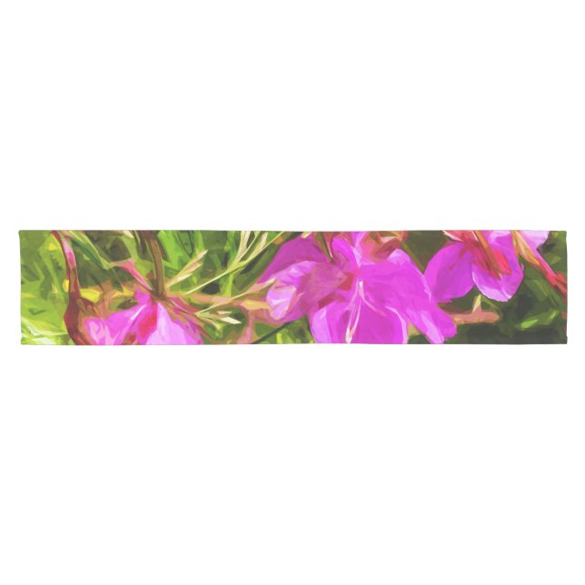 Chemin De Table Court Alaskan Fireweed Fleur sauvage rose Abstrait (Horizontal)