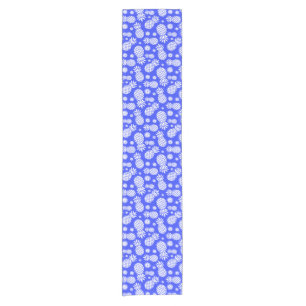 Chemin De Table Court Ananas tropical bleu blanc coureur de table