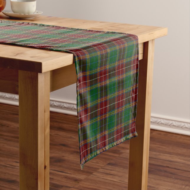 Chemin De Table Court Ancien Clan écossais Baxter Tartan Plaid (In Situ)
