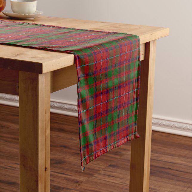 Chemin De Table Court Ancien clan écossais Shaw Tartan Plaid (In Situ)