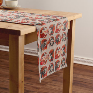 Chemin De Table Court Ancien coureur de mode Halloween Faux Cross-Stitch