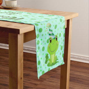 Chemin De Table Court Anniversaire de enfant de bienvenue Grenouille