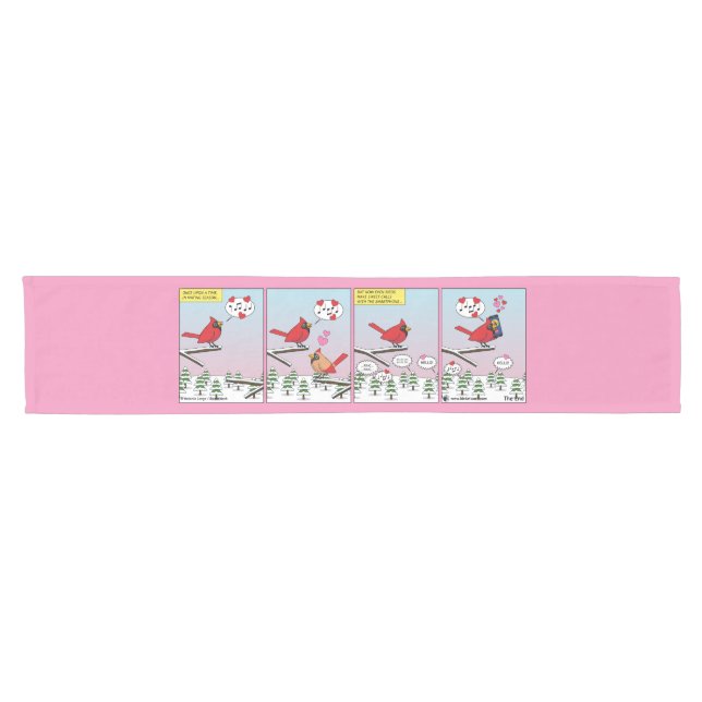 Chemin De Table Court Appels de accouplement d'oiseaux modernes comique (Horizontal)