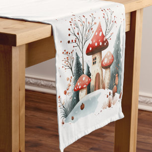 Chemin De Table Court Aquarelle Enchanted Winter Woodland Forest