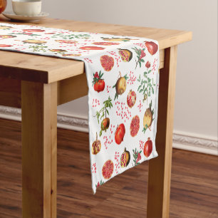 Chemin De Table Court Aquarelle grenade Motif de fruits méditerranéen