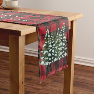 Chemin De Table Court Arbre de Noël Famille Noire Plaid
