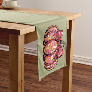 Chemin De Table Court Arc Coquette Rétro Citrouille Saison Vibrations d'