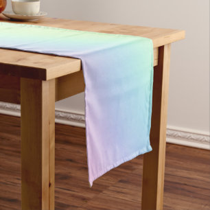 Chemin De Table Court Arc-en-ciel pastel de couleur