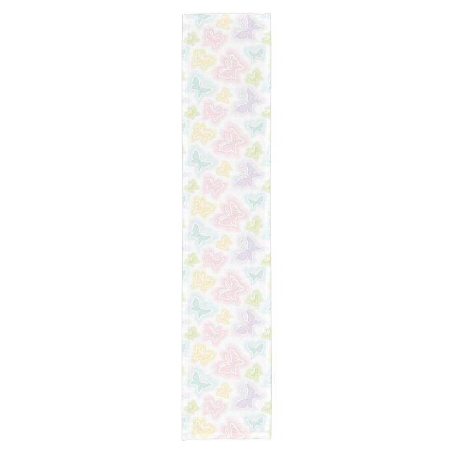 Chemin De Table Court Arrière - plan avec des papillons dans l'aquarelle (Devant)