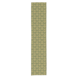 Chemin De Table Court Arrière - plan floral en bois de motif de damass