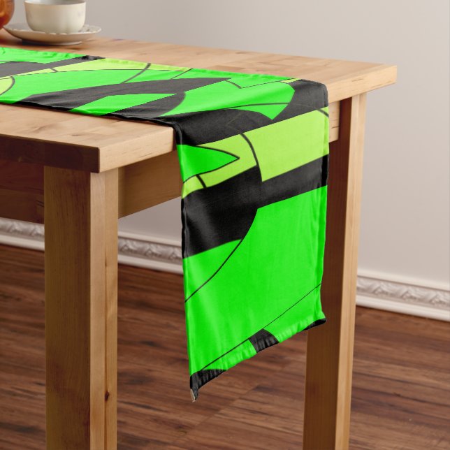 Chemin De Table Court Art abstrait citron vert (In Situ)