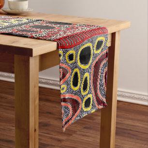 Chemin De Table Court Art Tribal Abstrait africain