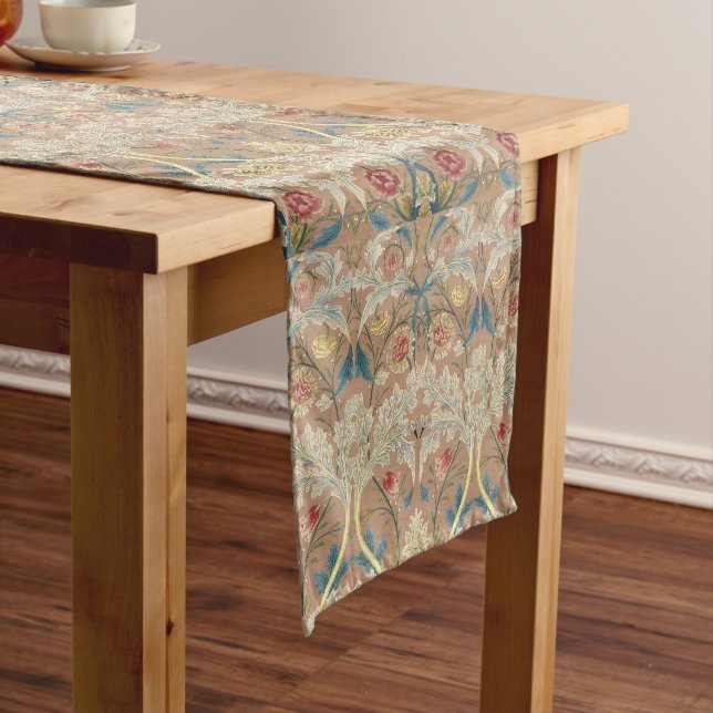 Chemin De Table Court Art William Morris Broderie Florale (In Situ)