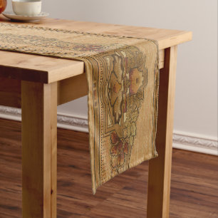 Chemin De Table Court Artiste vintage ou Mission Style Frise Florale