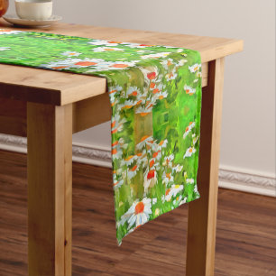 Chemin De Table Court Artistic Bright and Colorful Pop Art Daisies v1 z