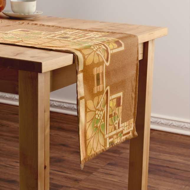 Chemin De Table Court Arts & Crafts, Craftsman or Mission Style Foliage (In Situ)