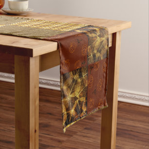 Chemin De Table Court Automne 4 coins 2 Design Tons chauds