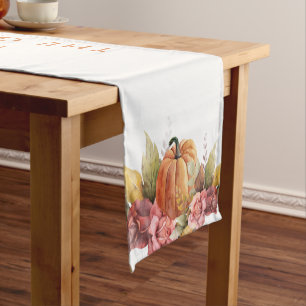 Chemin De Table Court Automne Orange Citrouille Reconnaissant Action de 