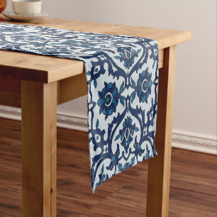 Chemin De Table Court Azulejos Floral Carrelage Motif