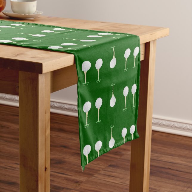 Chemin De Table Court Bals de golf en motif vert (In Situ)