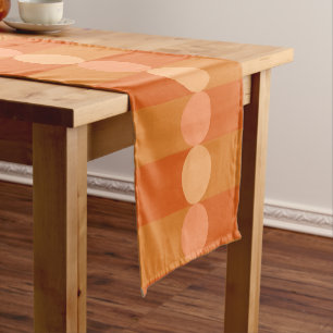 Chemin De Table Court Bandes de géométrie rétro Cercles orange