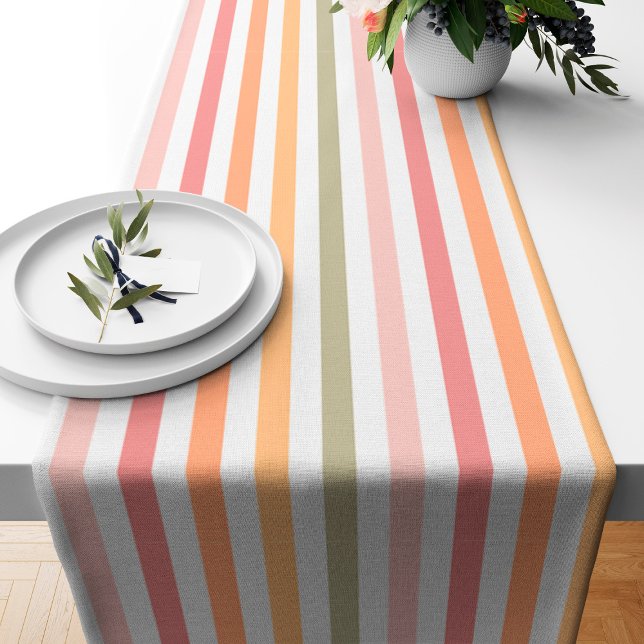 Chemin De Table Court Bandes lumineuses modernes (table runner with pastel stripes)