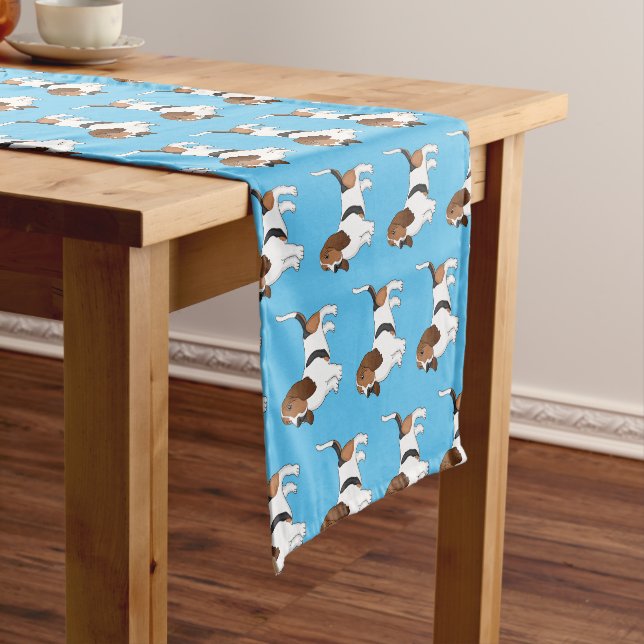 Chemin De Table Court Basset hound dessin de chien (In Situ)