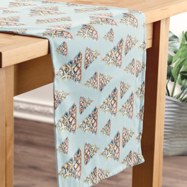 Chemin De Table Court Beach Christmas (Beach Christmas Short Table Runner)