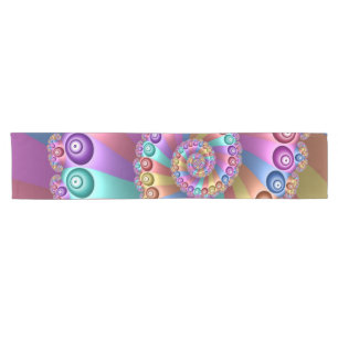 Chemin De Table Court Belles couleurs arc-en-ciel Art fractal Abstrait