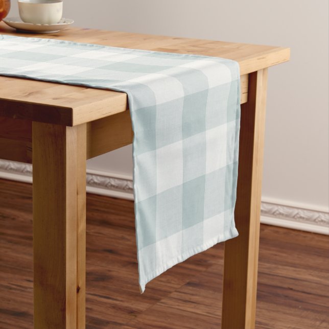 Chemin De Table Court Bleu Buffalo Check | Ferme moderne (In Situ)