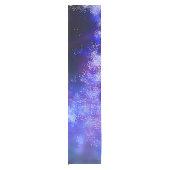 Chemin de table court bleu saphir ciel nocturne (Devant)