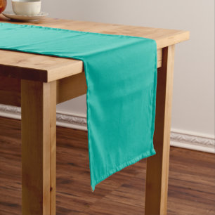 Chemin De Table Court Bleu sarcelle vert couleur unie modèle élégant de