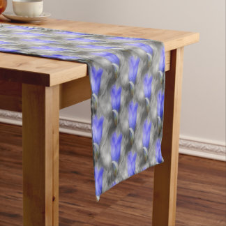 Chemin De Table Court Blue Gentian Fleurs Motif de la nature