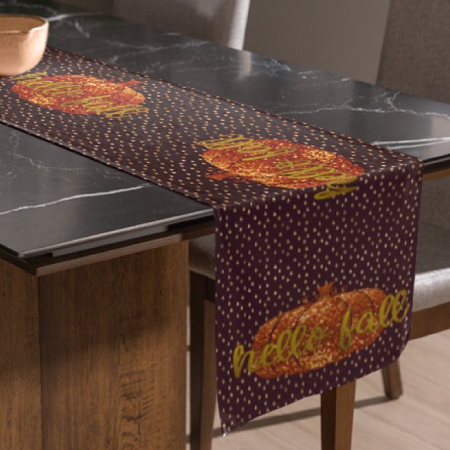 Chemin De Table Court Bonjour Parties scintillant d'automne Citrouille M (Créateur téléchargé)