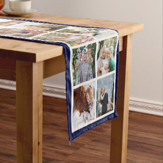 Chemin De Table Court Bordure Bleue Marine 24 Photos Créez Votre Propre