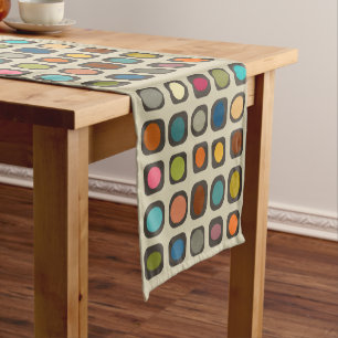 Chemin De Table Court Boutons colorés modernes du milieu du siècle