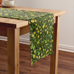 Chemin De Table Court Boutons sur noir