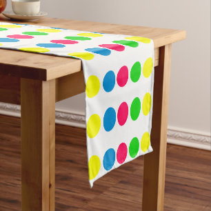 Chemin De Table Court Bright Summer Pois on White