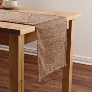 Chemin De Table Court Brun naturel en cuir de Faux