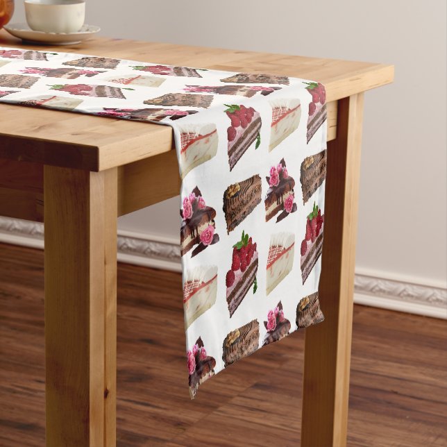 Chemin De Table Court Cakes Lovers Desserts Pattern Quirky (In Situ)
