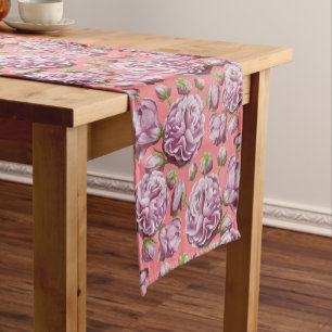 Chemin De Table Court Camellia Rose Garden Flowers Court Table Runner