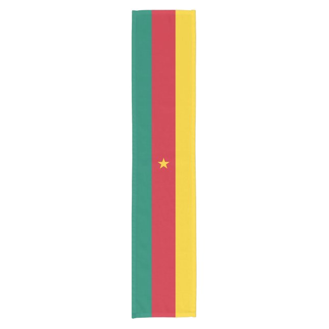 Chemin De Table Court Cameroun drapeau Table Runner (Devant)