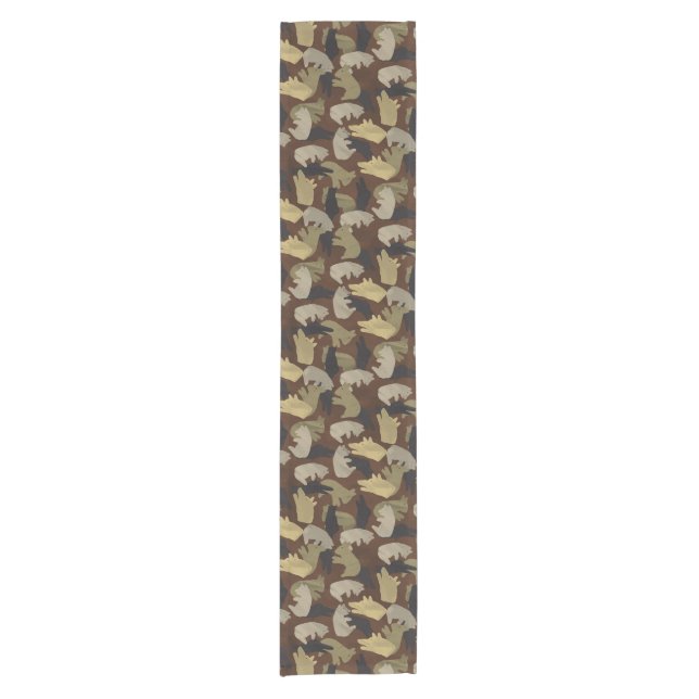 Chemin De Table Court Camouflage animal Silhouette Brown (Devant)