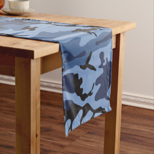 Chemin De Table Court Camouflage bleu marine, Militaire, Armée