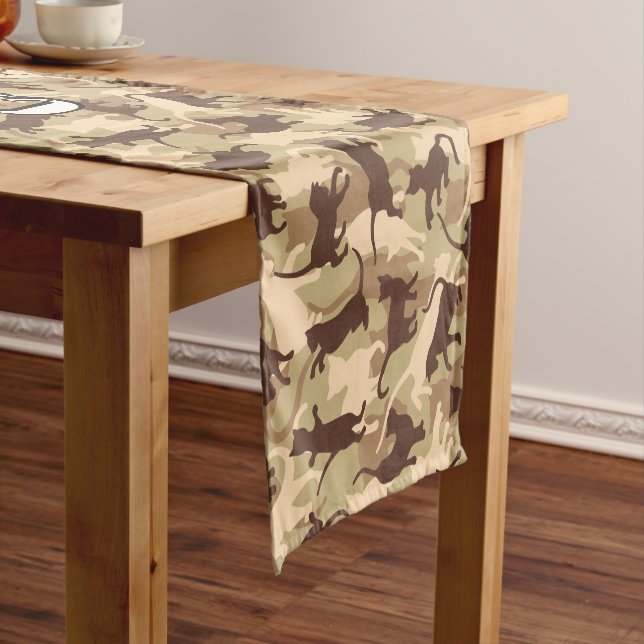 Chemin de table court camouflage désert pour chats (In Situ)
