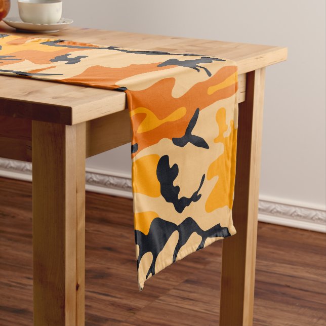Chemin De Table Court Camouflage orange, Militaire, Armée (In Situ)