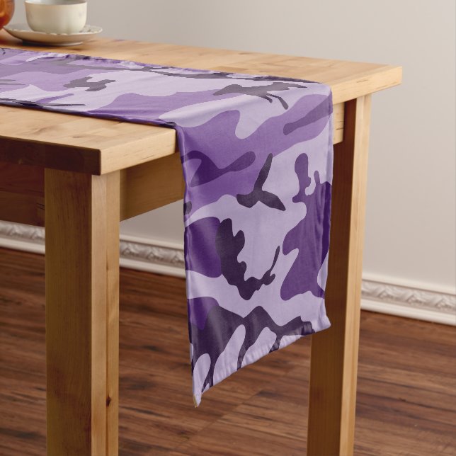 Chemin De Table Court Camouflage Violet, Militaire, Armée (In Situ)
