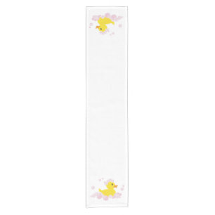 Chemin De Table Court Canard dans des bulles roses