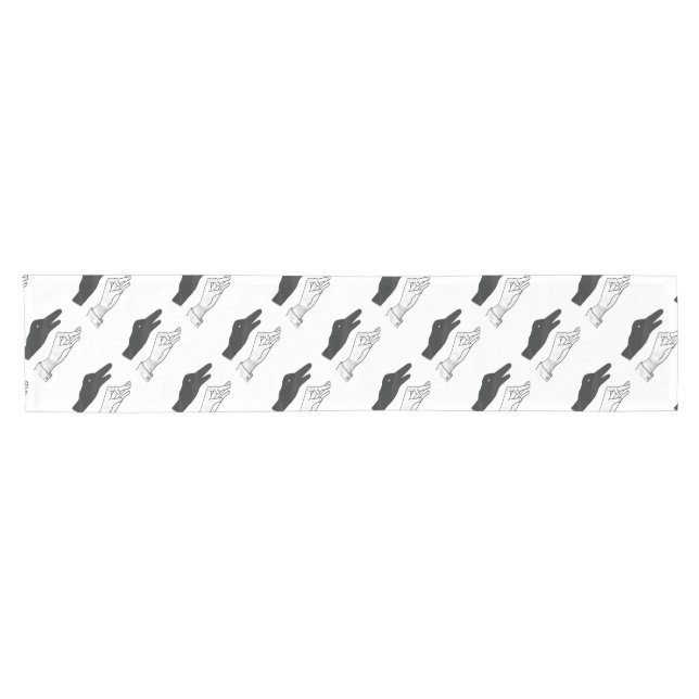 Chemin De Table Court Canard Silhouette main (Horizontal)