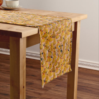 Chemin De Table Court Canards en caoutchouc jaune Motif animal